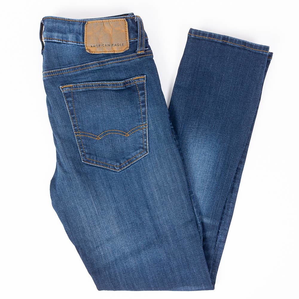American Eagle Slim Flex Mens Jeans Faded Dark Wash Size 28x30